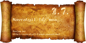 Navratyil Tímea névjegykártya
